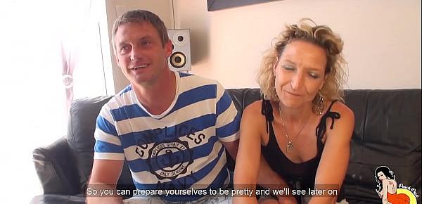 40yo milf Sylvie and Tonio, an amateur couple, wanted to shoot for the first time
